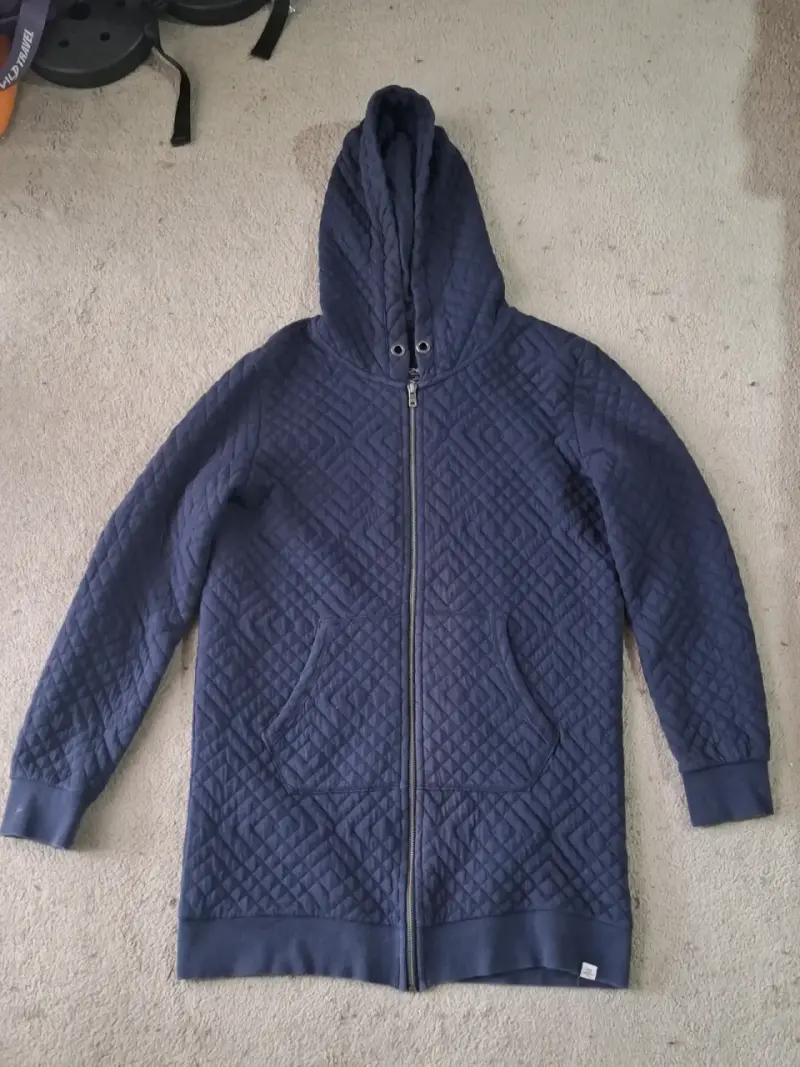 Polerón con capucha, azul, talla L