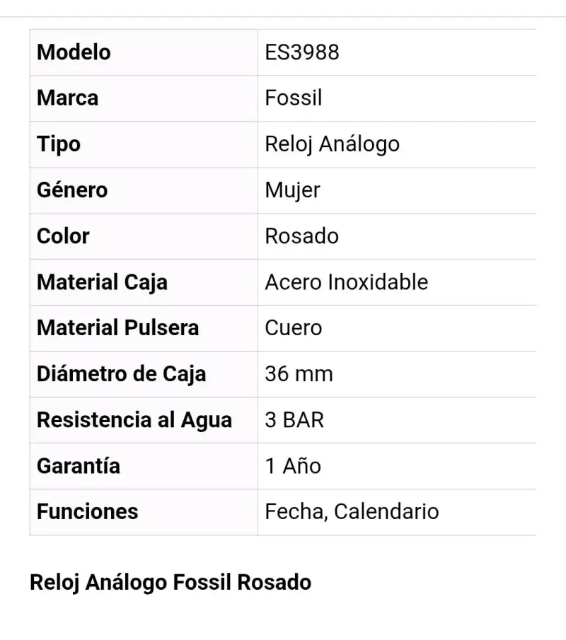Reloj Fossil de mujer dorado y rosa - 6