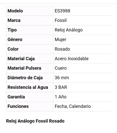 Reloj Fossil de mujer dorado y rosa - miniatura 6