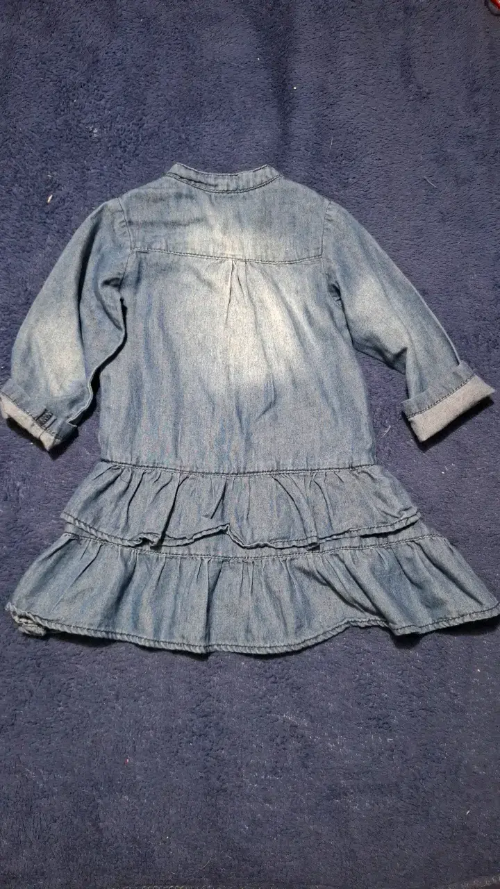 Vestido de mezclilla para niña con volantes - 2
