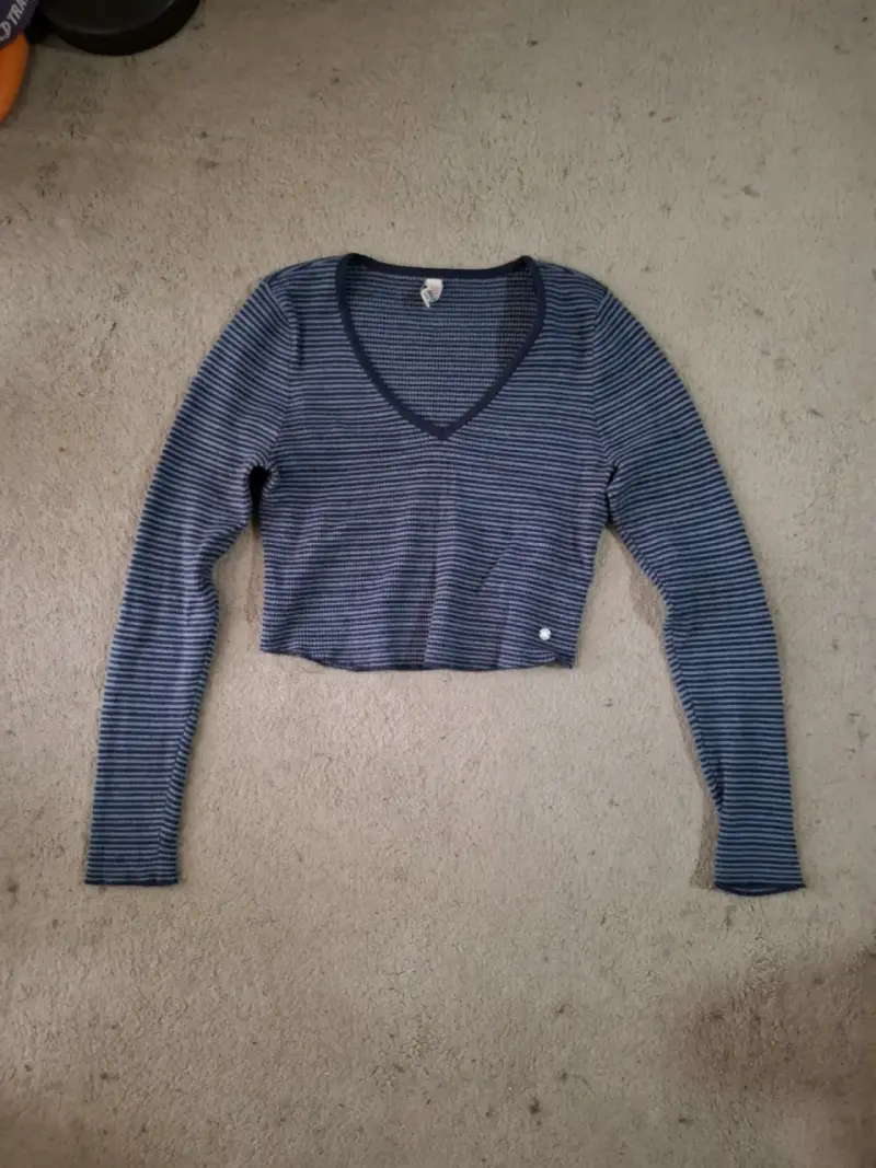Polera manga larga a rayas azul Doo Australia