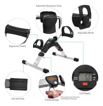 Pedalera de ejercicio con pantalla LCD y resistencia ajustable - miniatura 2