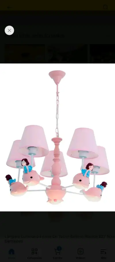 Lámpara de techo infantil rosa con figuras decorativas - miniatura 5