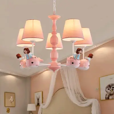 Lámpara de techo infantil rosa con figuras decorativas - miniatura 6