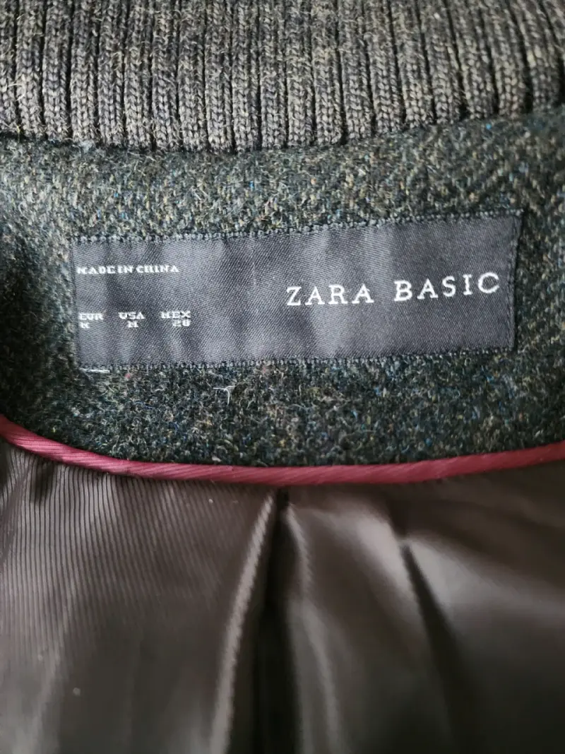 Abrigo largo con capucha Zara Basic gris oscuro - 4