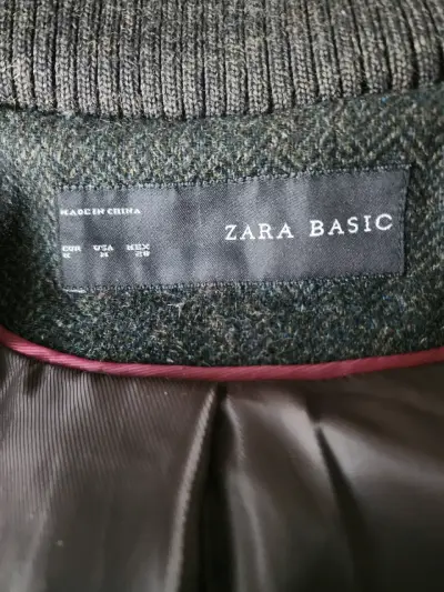 Abrigo largo con capucha Zara Basic gris oscuro - miniatura 4