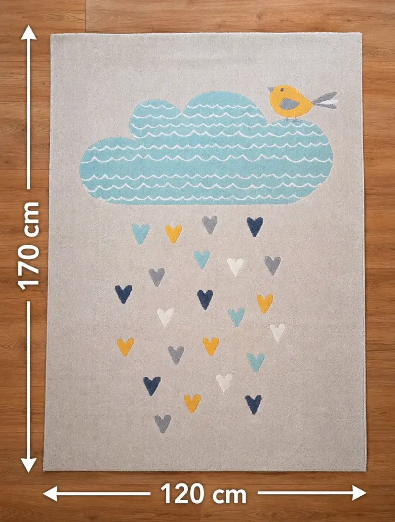 Alfombra infantil con diseño de nube y pájaro - 4