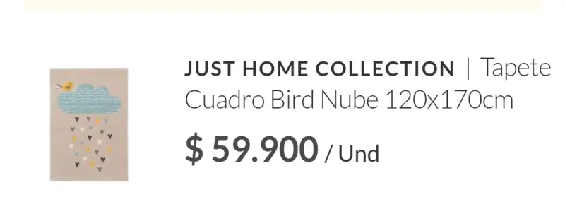 Alfombra infantil con diseño de nube y pájaro - 6