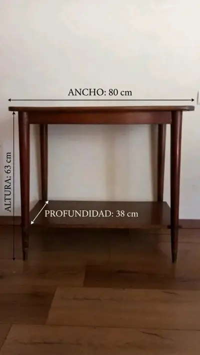 Mesa auxiliar/ arrimo de madera patas de bronce - miniatura 4