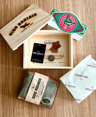 Billetera Massimo 812 Verde Olivo 100% cuero - miniatura 2