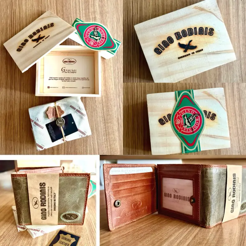 Billetera Massimo 812 Verde Olivo 100% cuero - 6