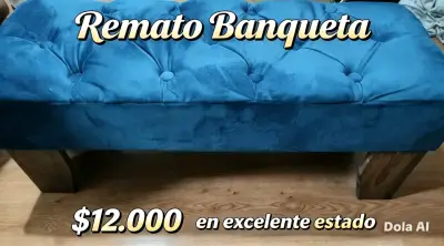Banqueta tapizada azul en excelente estado - miniatura 1