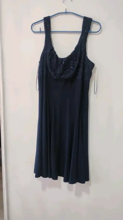 Vestido de fiesta azul con chaqueta - miniatura 1