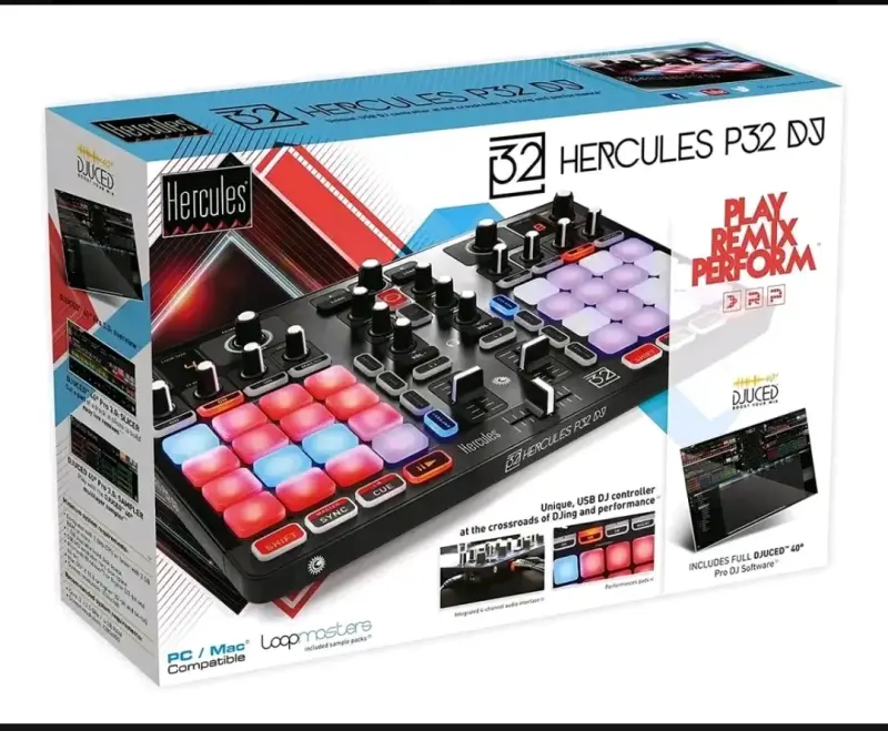 Controlador DJ Hercules P32 con Pads Luminosos - 1