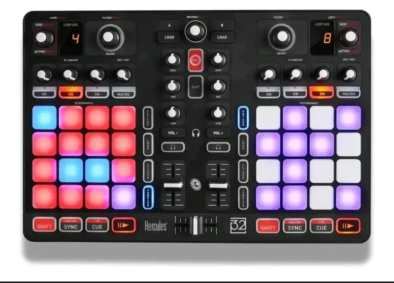 Controlador DJ Hercules P32 con Pads Luminosos - 2