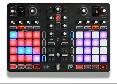 Controlador DJ Hercules P32 con Pads Luminosos - miniatura 2