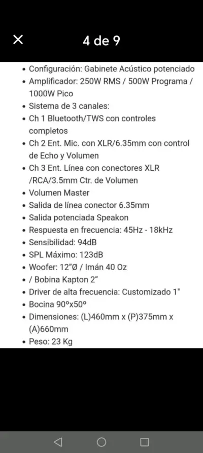 Parlante Activo Novik EVO 12A 250W RMS - miniatura 2