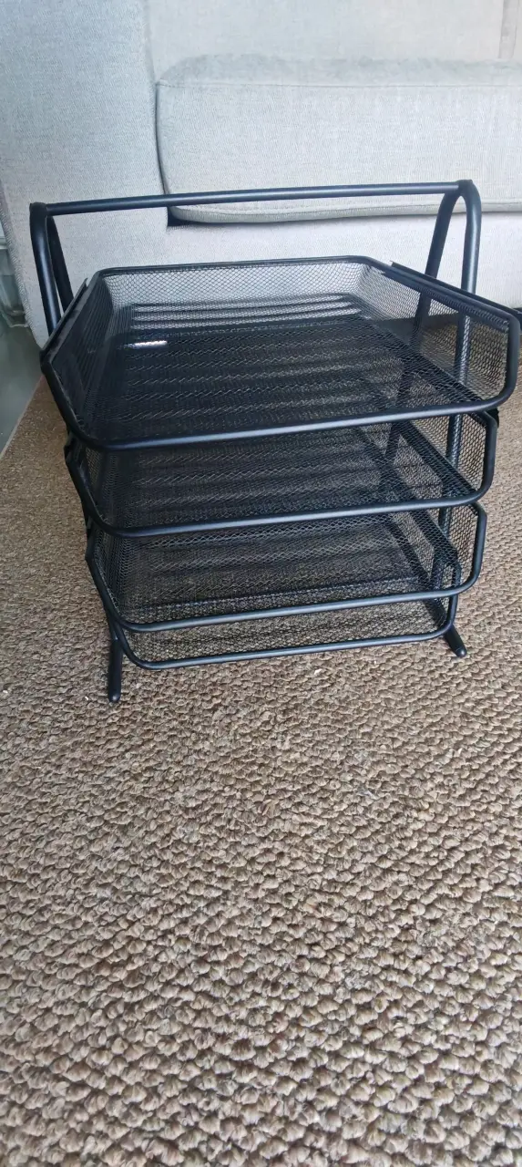 Organizador de escritorio metálico negro - 1