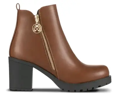 Botines de mujer marrón con tacón Weide - miniatura 1