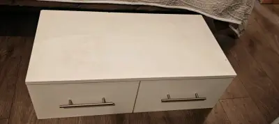 Cajonera de madera blanca con dos cajones - miniatura 2