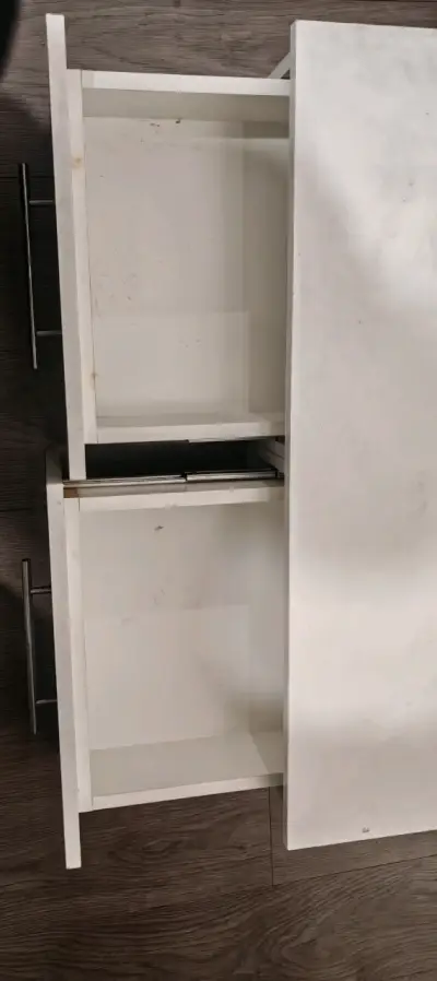 Cajonera de madera blanca con dos cajones - miniatura 3