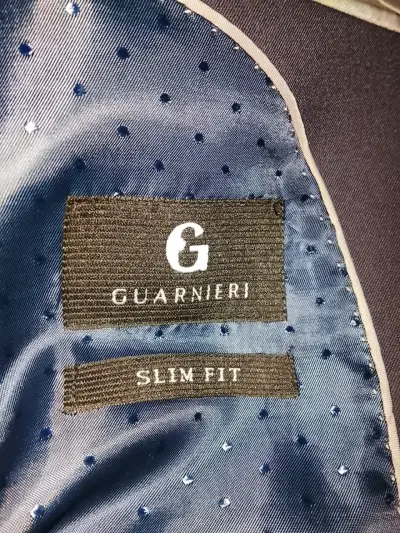 Traje azul marino Guarnieri Slim Fit de lana pura - miniatura 3