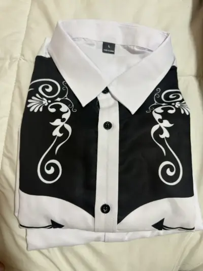 Camisa vaquera blanca y negra estilo western - miniatura 1