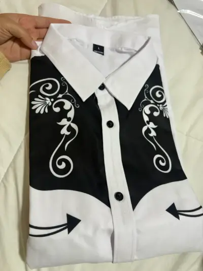 Camisa vaquera blanca y negra estilo western - miniatura 2