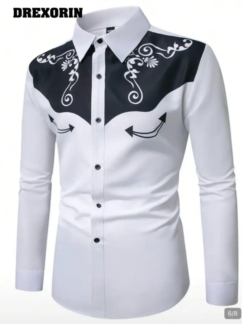 Camisa vaquera blanca y negra estilo western - 6