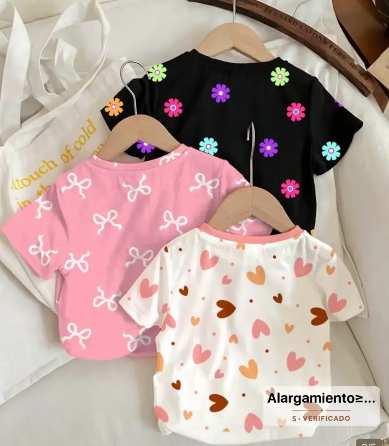 Pack de Poleras Infantiles con Estampados shein - 1