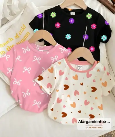Pack de Poleras Infantiles con Estampados shein - miniatura 2