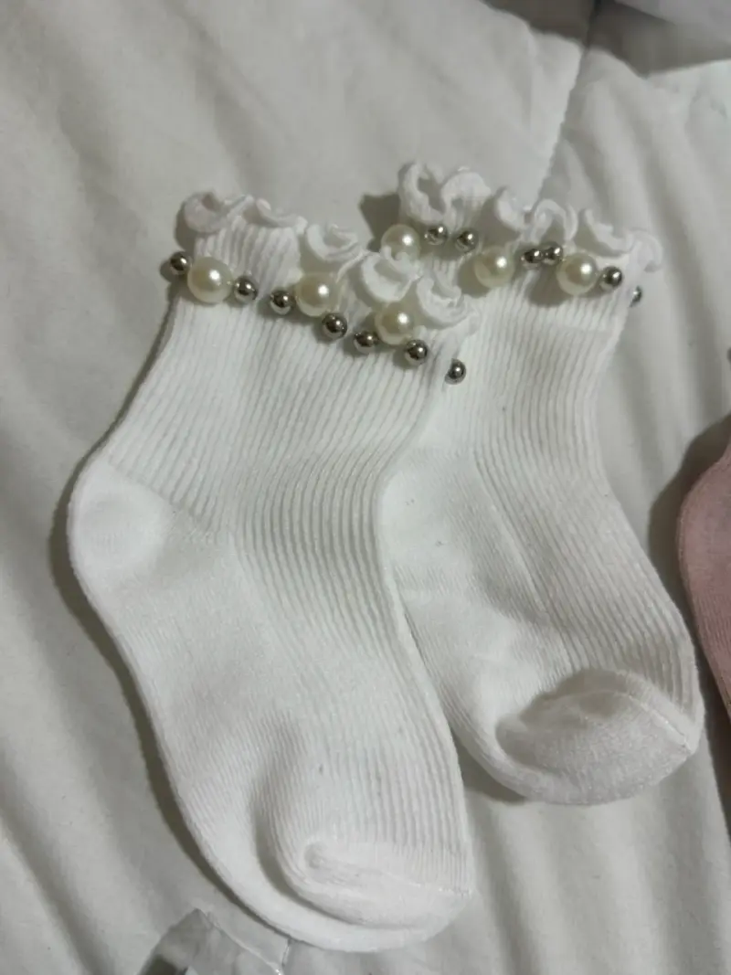 Calcetines de bebé con perlas decorativas - 3