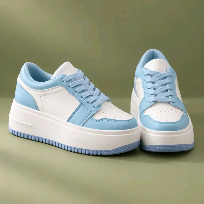 Zapatillas deportivas mujer azul con plataforma - 1