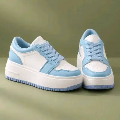 Zapatillas deportivas mujer azul con plataforma - miniatura 1