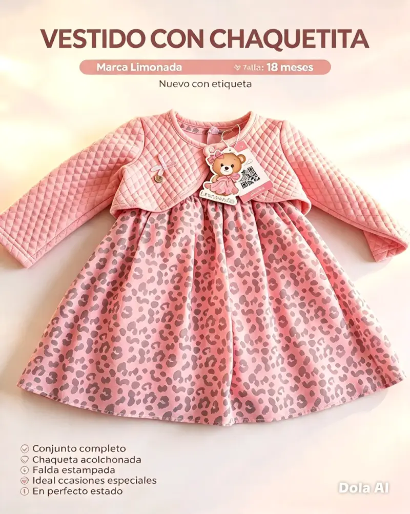 Vestido con chaquetita para bebé Limonada