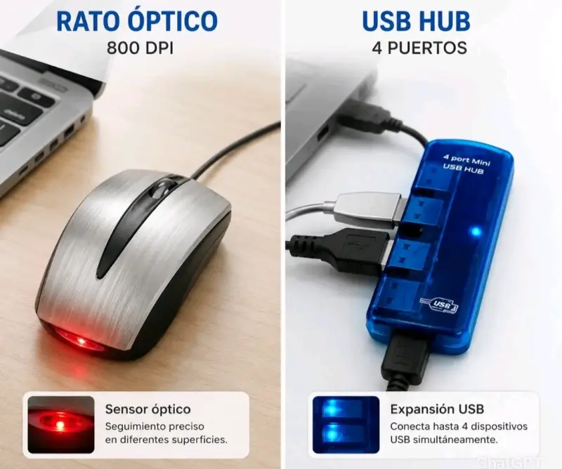 Set de Rato Óptico y USB Hub 4 Puertos - 3