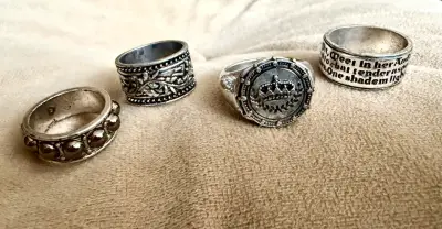 Pack De 4 Anillos Asos Design Plateado Pulido - miniatura 2