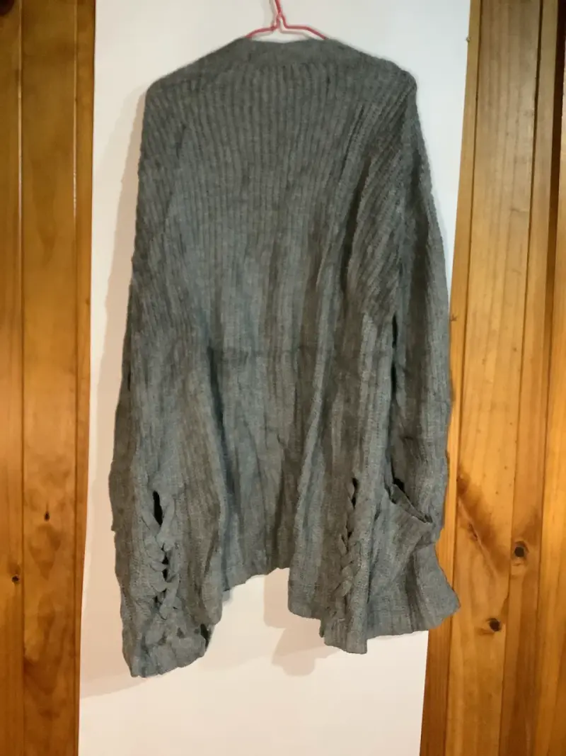Cárdigan gris de punto para mujer - 2