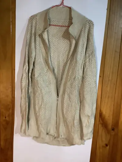 Chaleco Beige de Punto Abierto para Mujer - miniatura 1