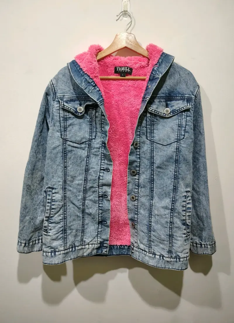 Chaqueta de mezclilla con forro rosa Thrill - 1