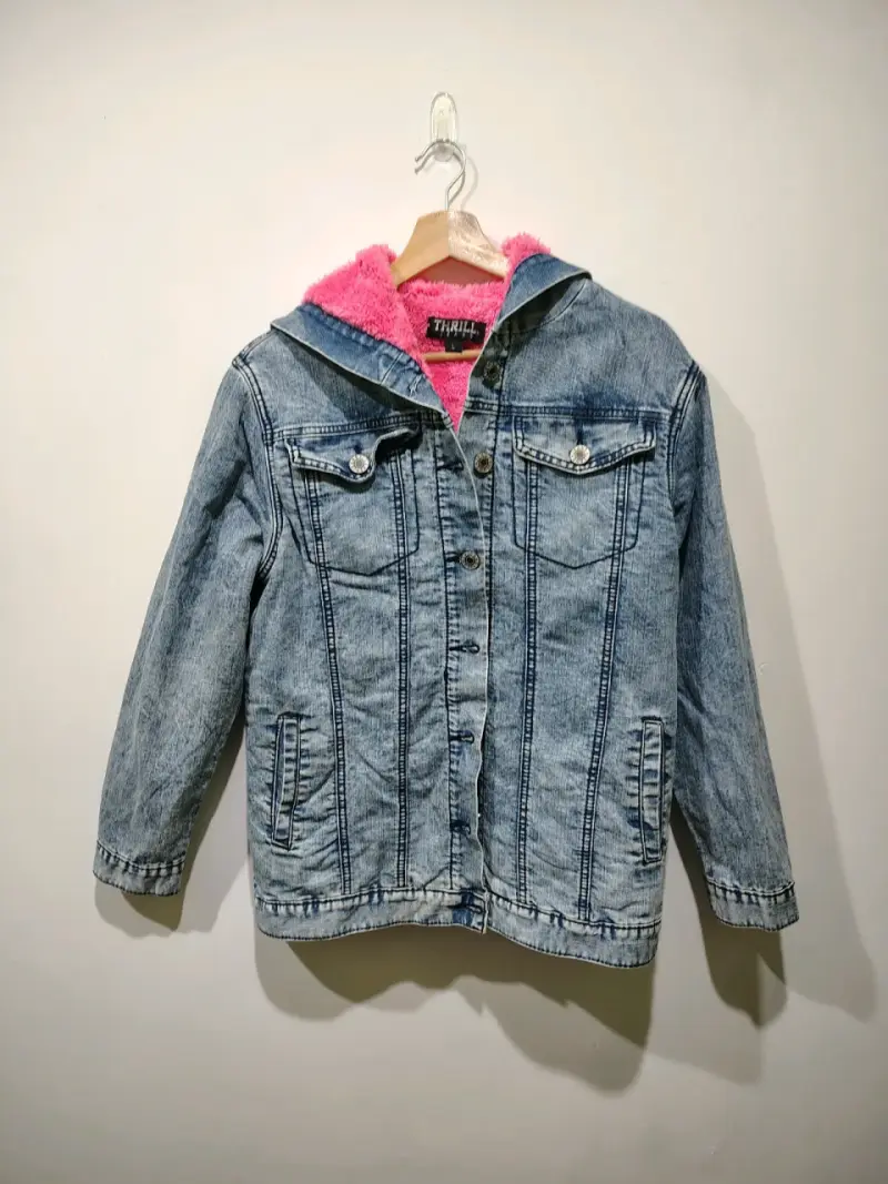 Chaqueta de mezclilla con forro rosa Thrill - 2