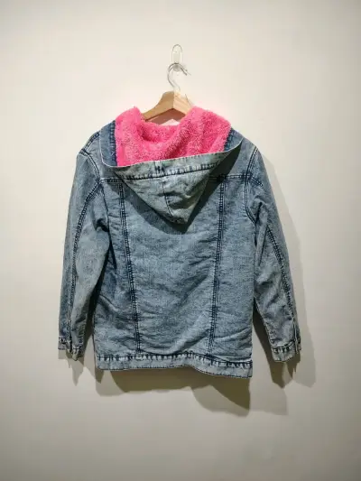 Chaqueta de mezclilla con forro rosa Thrill - miniatura 3