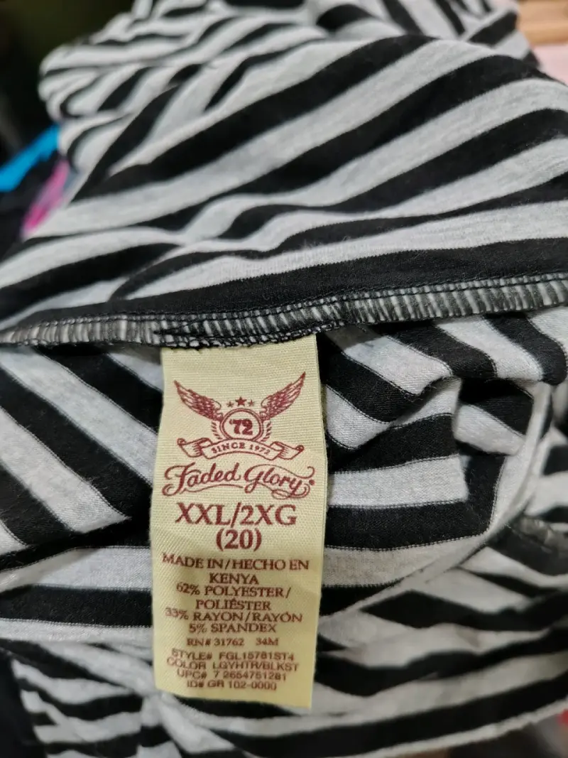Falda larga a rayas, talla XXL - 2
