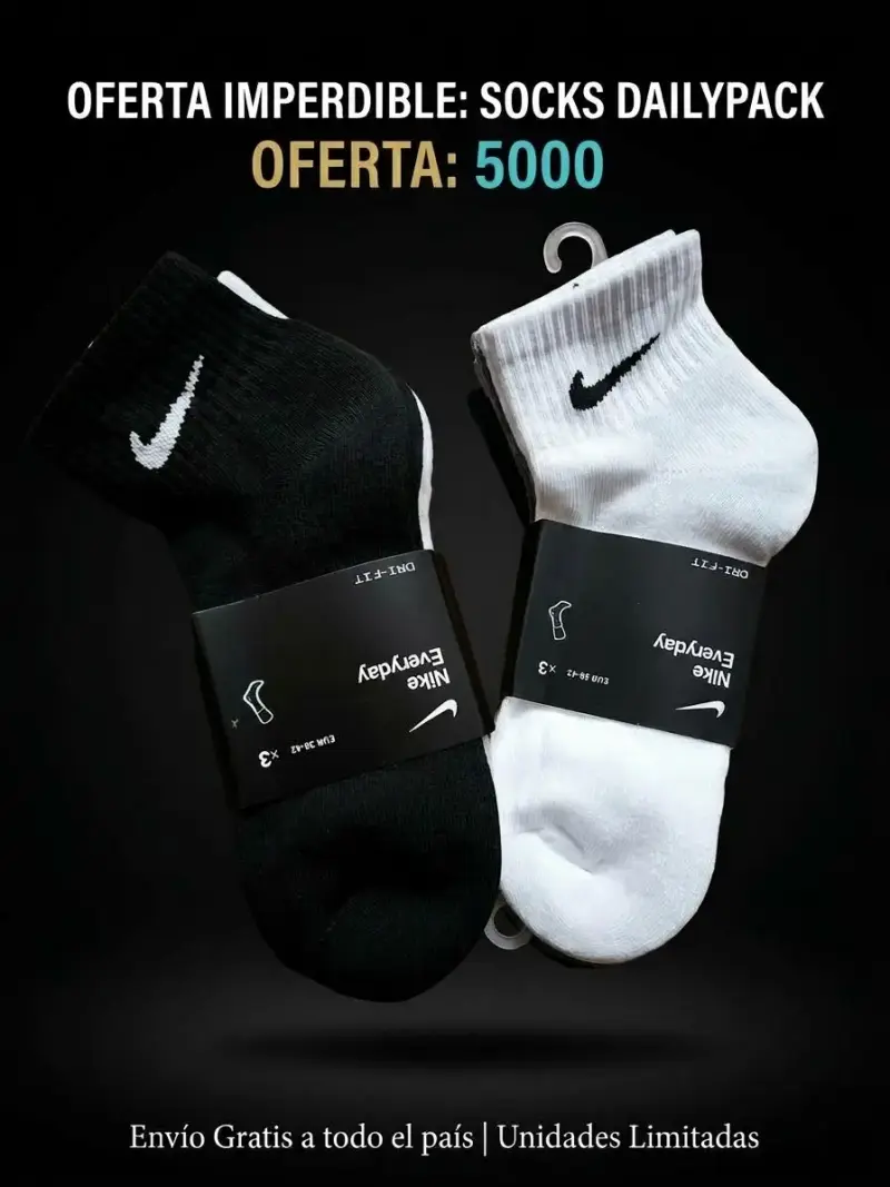 Pack de Calcetines Nike Everyday Negro y Blanco
