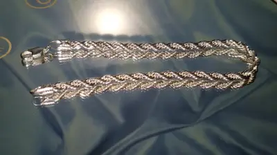 Pulsera de plata trenzada elegante - miniatura 2