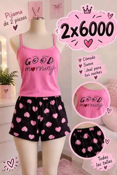 Pijama de 2 piezas con diferentes modelos y tallas - miniatura 1