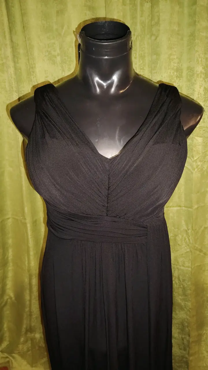 Vestido largo negro elegante para mujer - 2