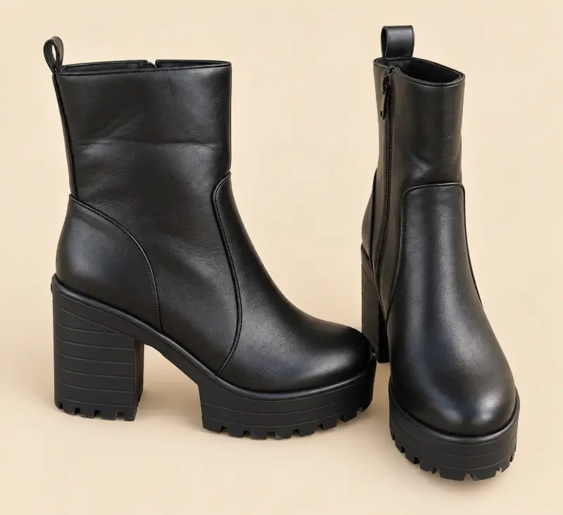 Botines negro con plataforma - 1