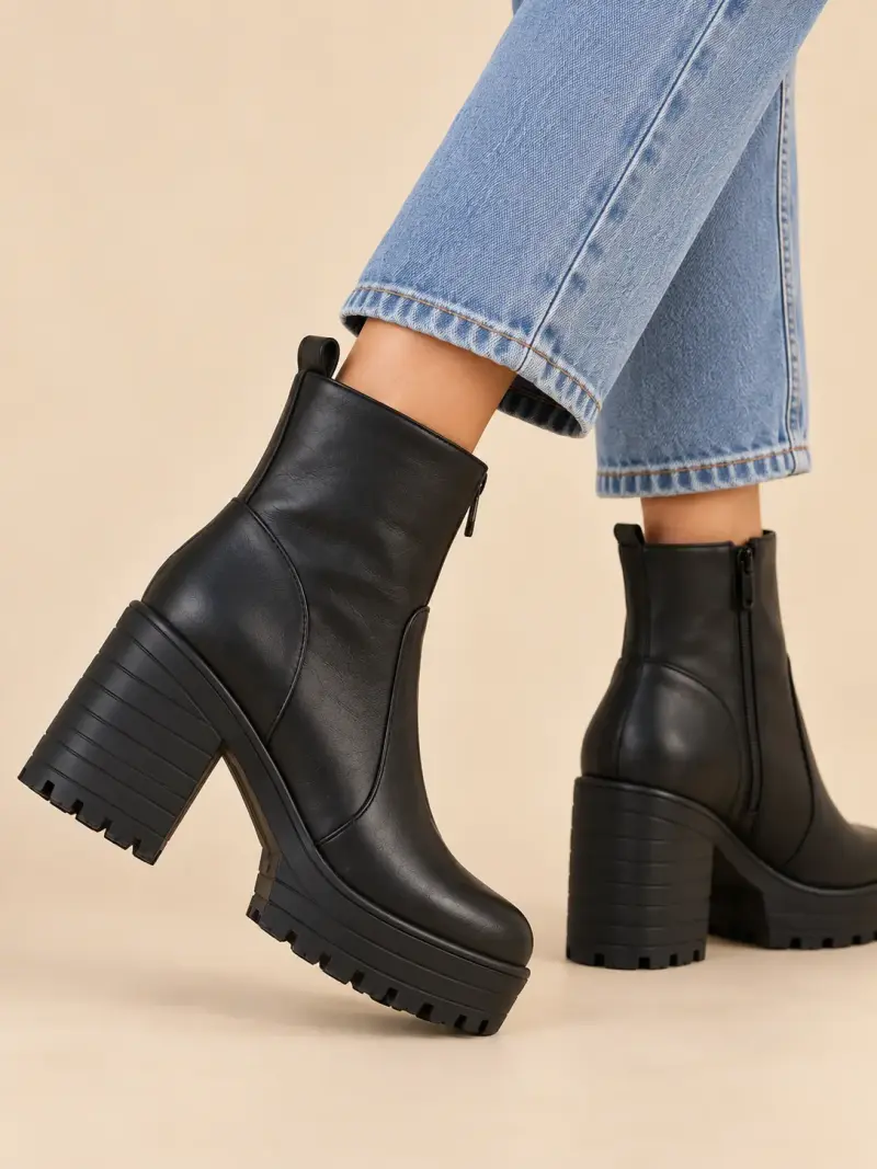 Botines negro con plataforma - 2
