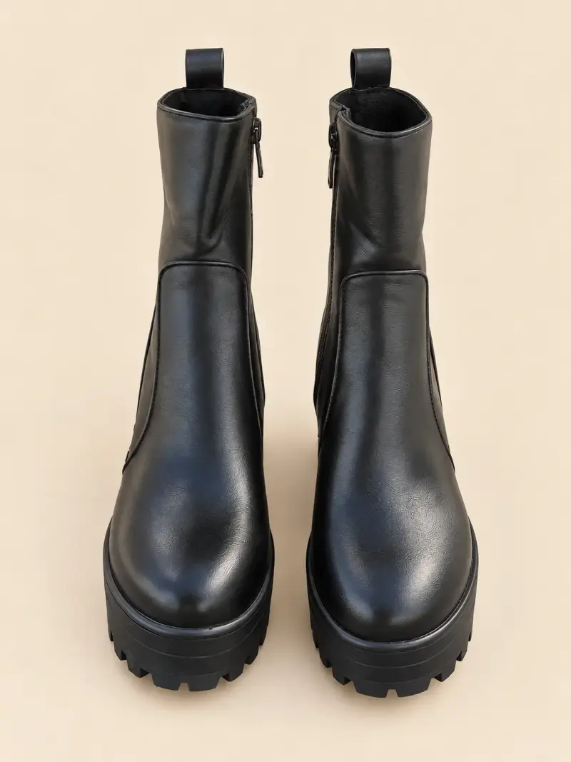 Botines negro con plataforma - 3